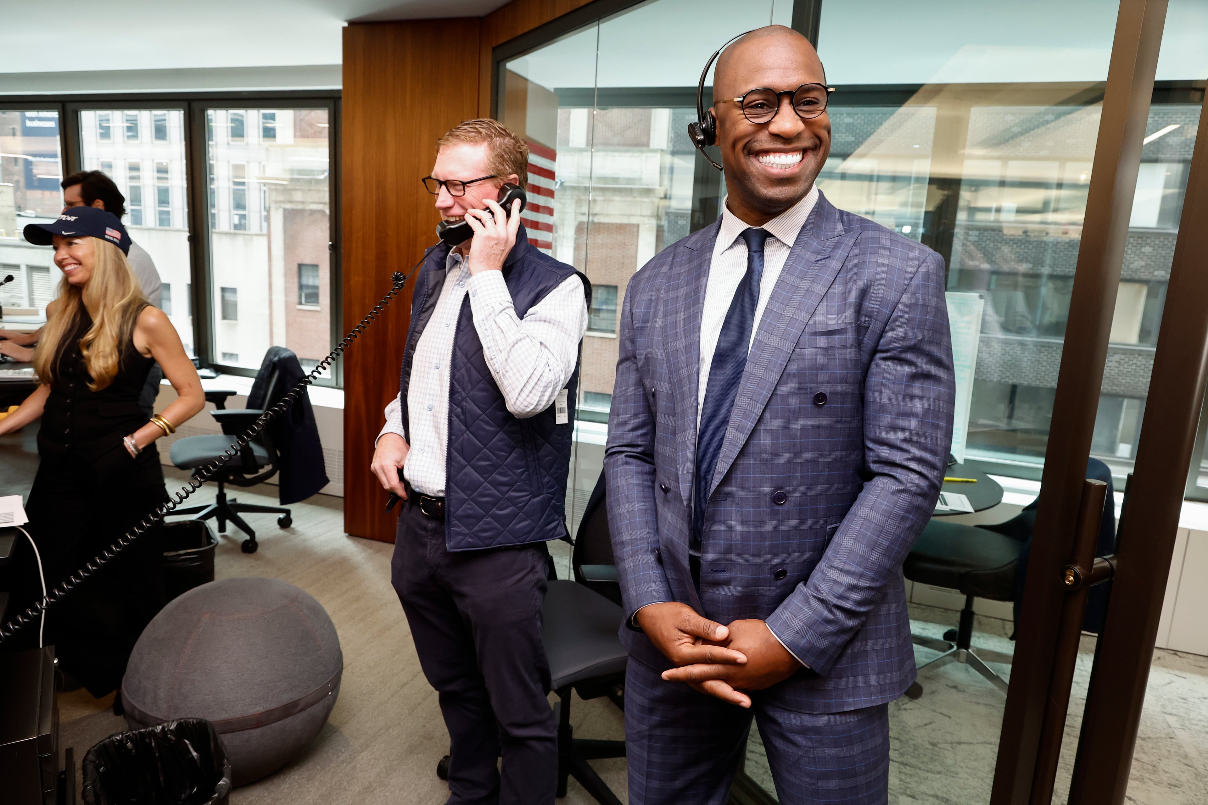 Vernon Davis representing BCFSC on Cantor Fitzgerald's trading floor