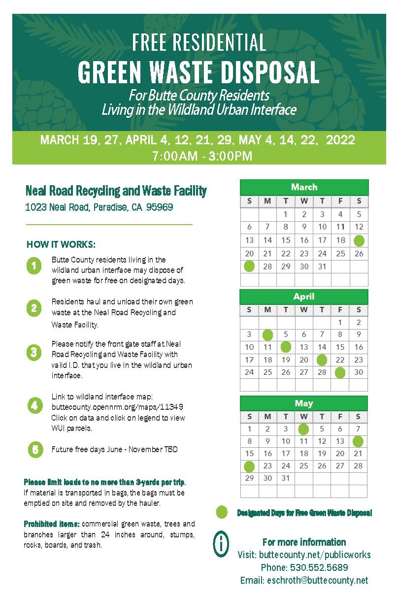 Spring 2022 FREE Green Waste Disposal Days