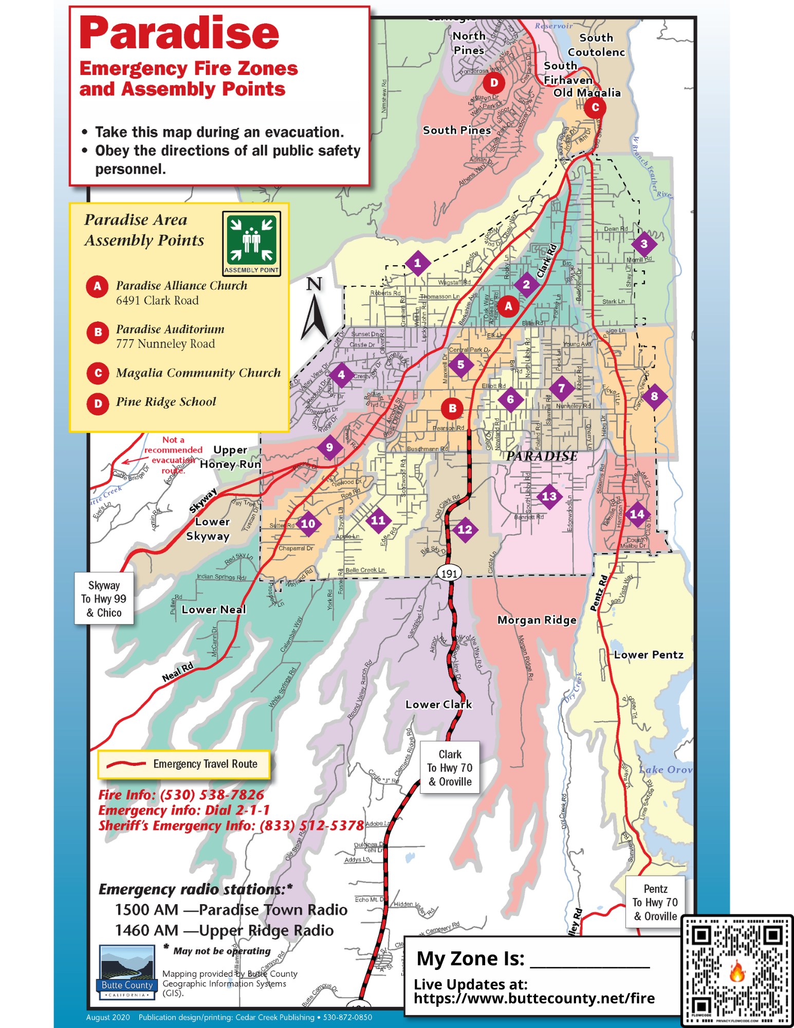 Butte County Evacuation Zone Map